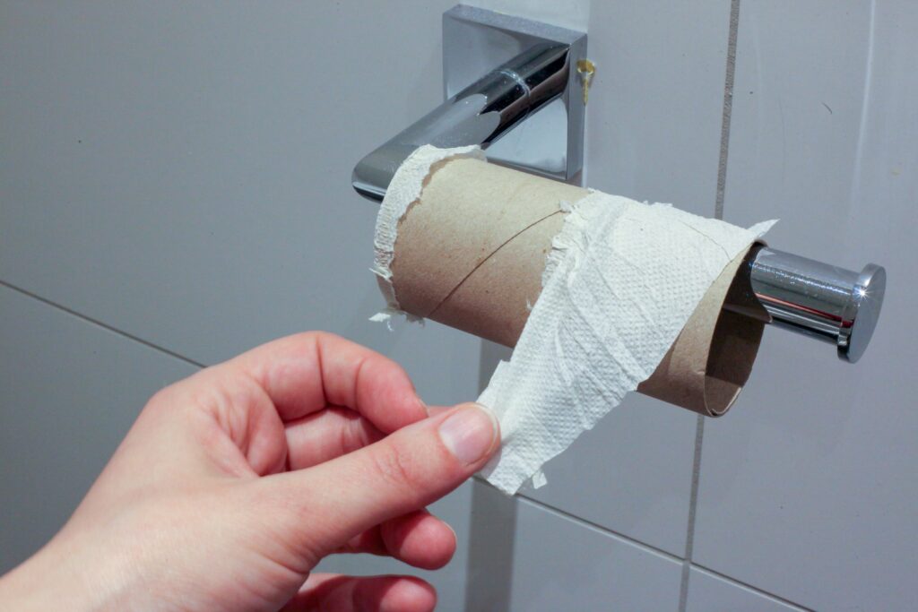 En rulle utan toalettpapper